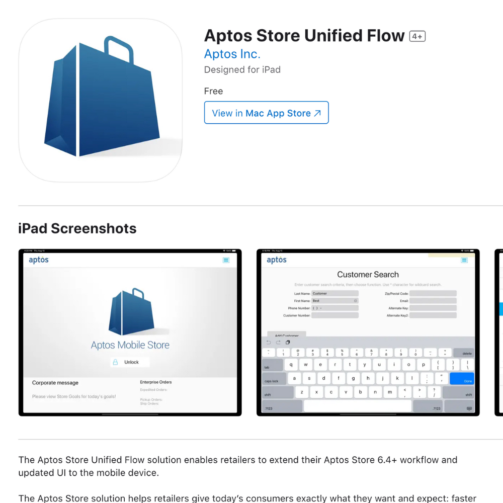 Aptos Store Unified Flow Solution